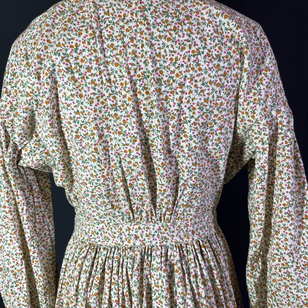 Homemade Amish Dress Floral Long Sleeve Hook-Front - Picture 7 of 13